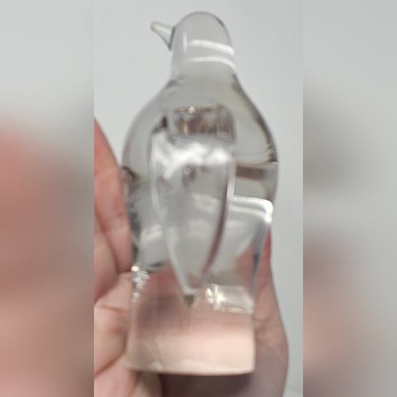 Vintage 1974 Penguin Crystal Art Glass Hand-Blown Figurine Paperweight Clear 6" - Picture 5 of 11
